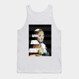 Lady with a Ermine by Leonardo da Vinci and Audrey Hepburn Tank Top